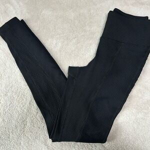 Year‎ of Ours High-Rise Rib-Knit Leggings Black Size Small Made In USA